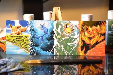 Pokemon Painted Cards
