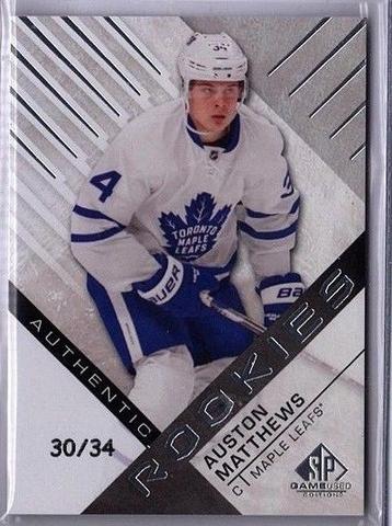 2016-17 Auston Matthews SP Game Used Authentic Rookies Card 