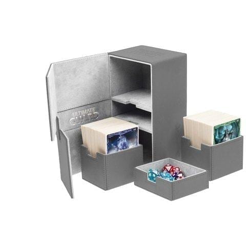 Ultimate Guard Deck Box: Twin Flip'n'Tray 200+ XenoSkin - Grey