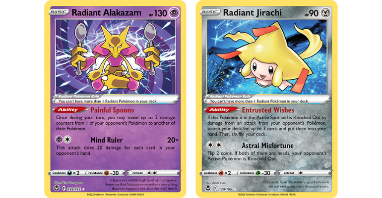 The Radiants from Silver Tempest 💜💚🤍 Are you team Jirachi or Alakazam?  Comment below 🫶🏼 #pokemon…