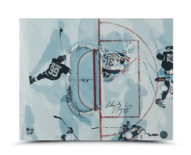 UDA: Wayne Gretzky Signed Edmonton Oilers Aerial Assualt 16X20 Image - L99