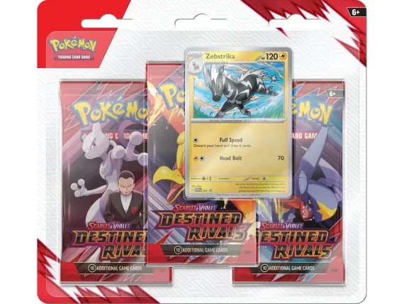 Pokémon: Scarlet & Violet - Destined Rivals 3-Pack Blister - Zebstrika - Raffle Closed